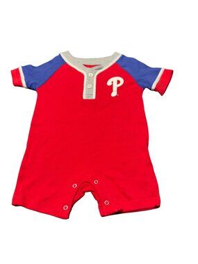 Philadelphia Phillies Baby Romper Size 6-9M Red Blue MLB Genuine Merchandise New